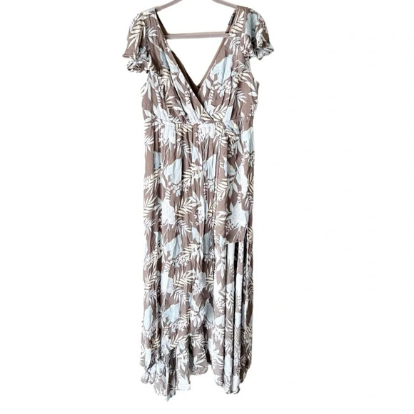 Torrid Romper Women's M L 10 00 Floral Gauze Walk Through Maxi Overlay Romper - Picture 2 of 11